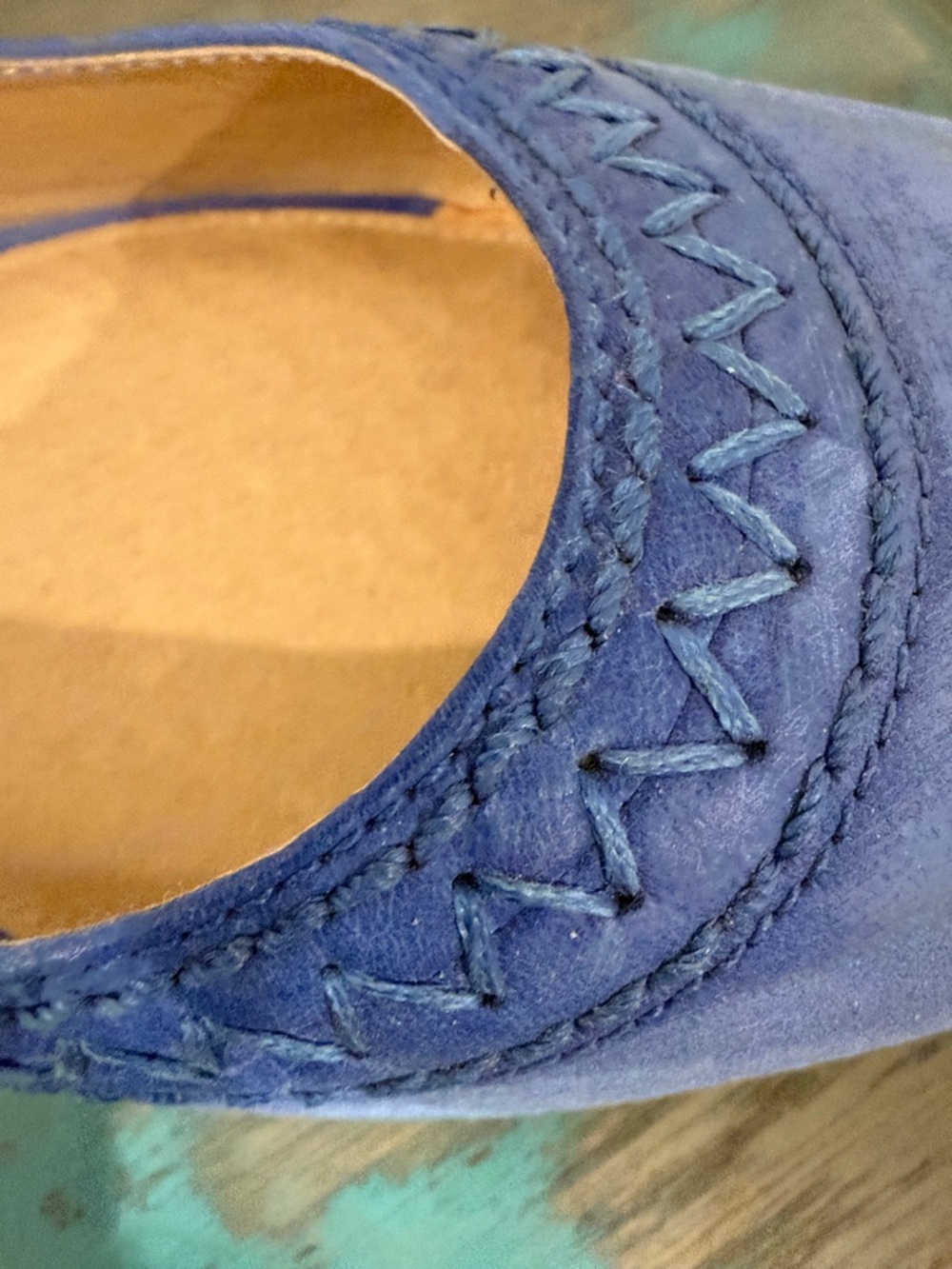 Frye Carson Ballet Flats with Embroidery Blue—9 - Picture 4 of 9